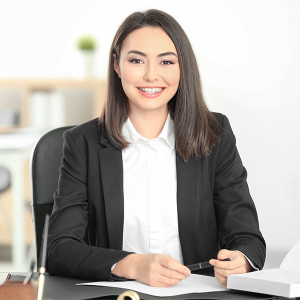 Business woman smiling